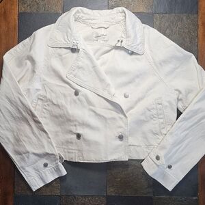 Universal Thread Women's Denim Cropped Trench Jacket